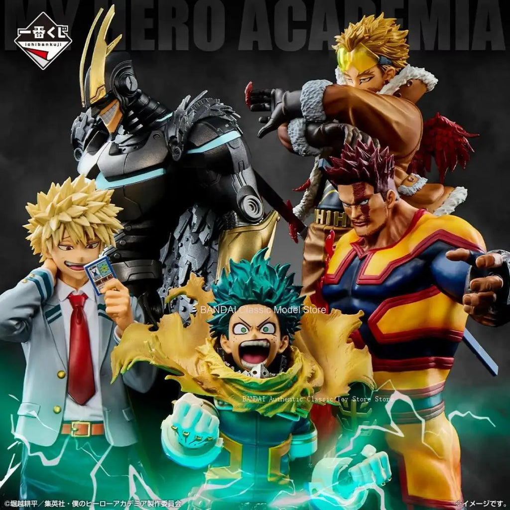 In Stock Original Bandai Ichiban Kuji My Hero Academia Izuku Midoriya Katsuki Bakugo Endeavor Hawks Anime Figures Model Gift