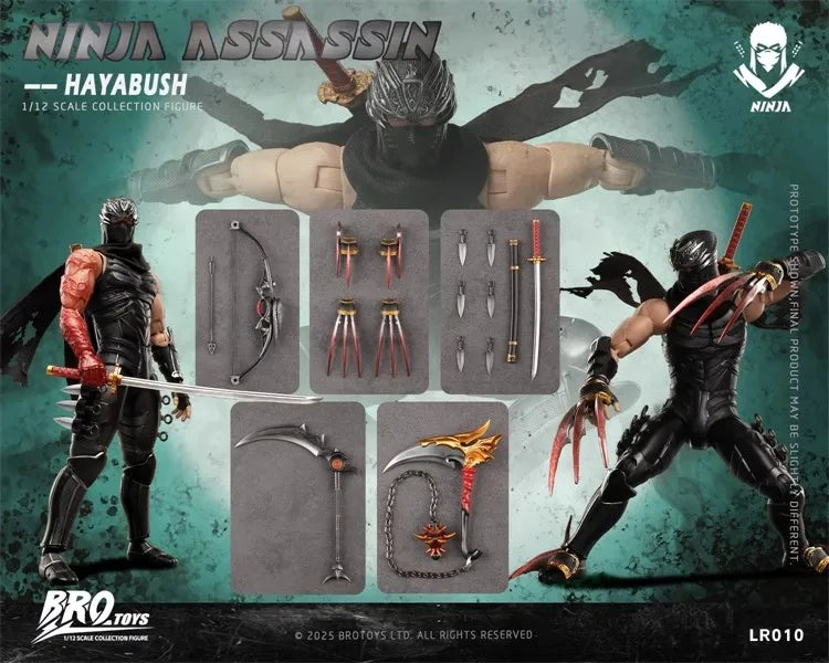 TYCTOYS Genuine BROTOYS 1/12 LR010 Ninja Assassin Falcon - Ninja Gaiden 6-inch Full Set Action Figure Model Toy Holiday Gifts