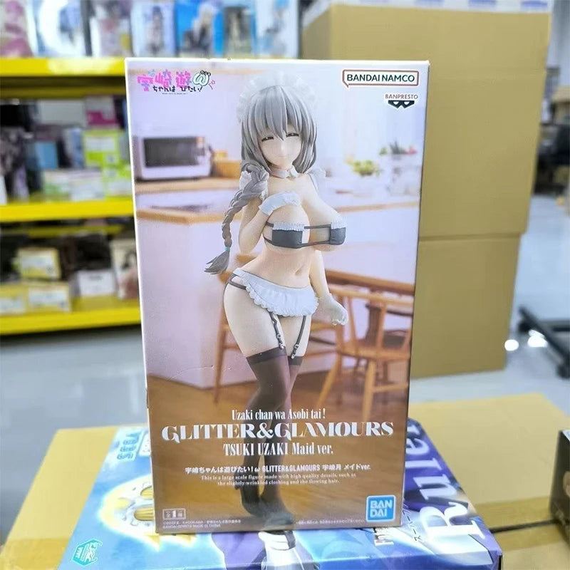 In Stock Original Bandai Banpresto Glitter & Glamours Uzaki-Chan Wants To Hang Out! Uzaki Tsuki Animation Kawaii Milf Figures