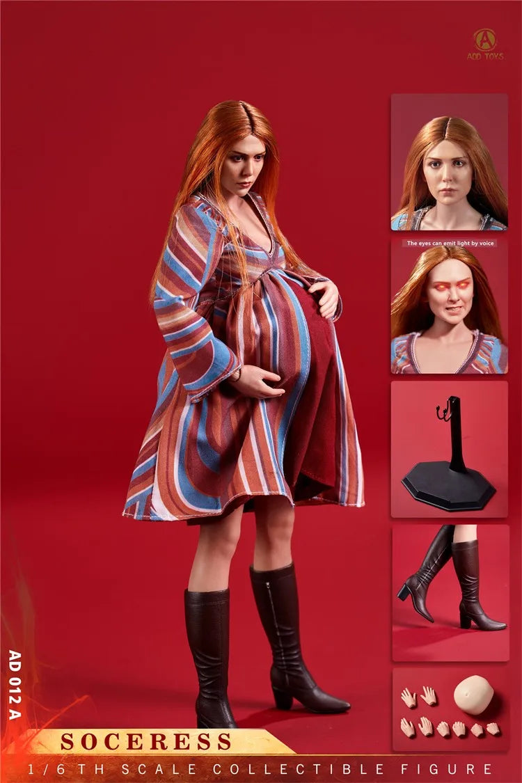 In Stock ADD TOYS AD-012 1/6 Scale Scarlet Witch SOCERESS Tommy and Billy Baby Full Set 6in Female Soldier Action Figure Model