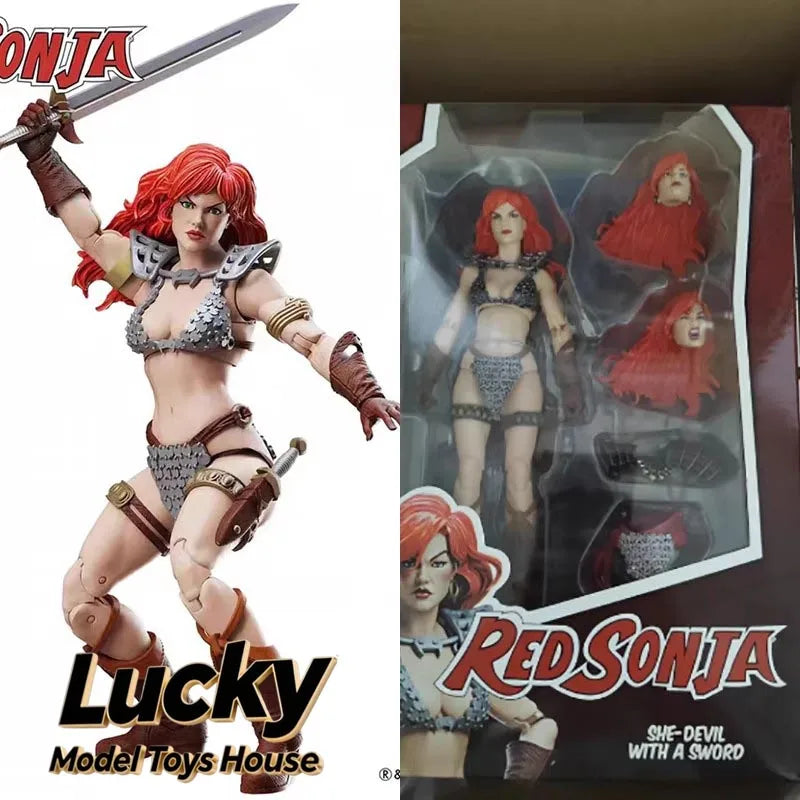 1/12 Scale Collectible Red Hair Sonja Action Figure Movable Joint Body Design 6inch BOSS Fight Studio Female Soldier Doll