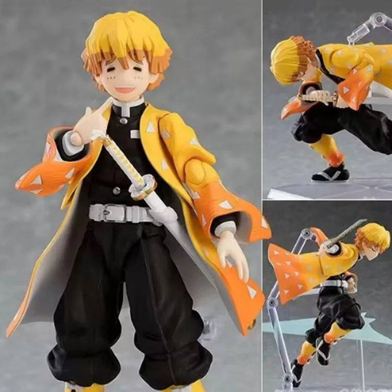 Anime 13cm Demon Slayer Figure Kamado Tanjirou Action Figure Agatsuma Zenitsu Nezuko Pvc Model Toys Figma Sculpture
