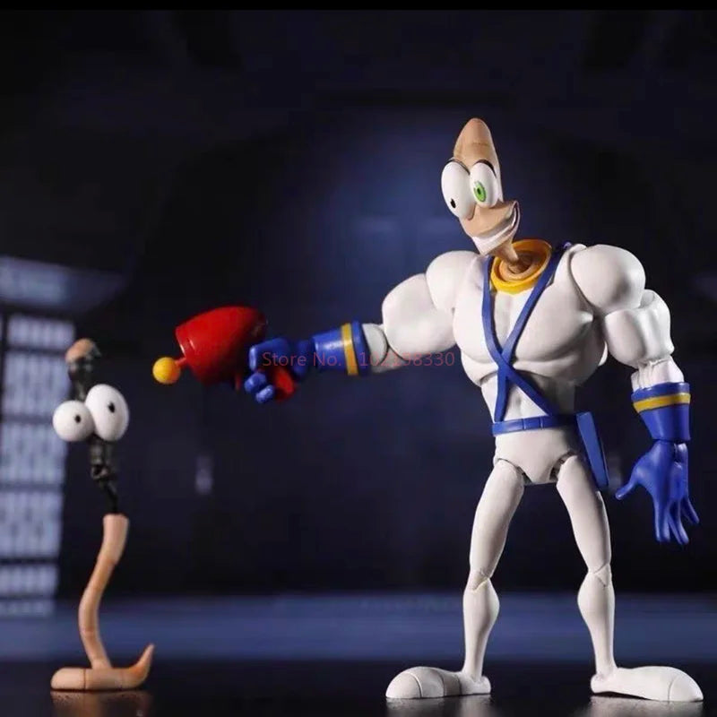 Original PDNA 1/12 Earthworm Jim Psy Crow Bob The Killer Action Figure Worm Body Psy-Crow Bob The Killer Collectible Toys Gift
