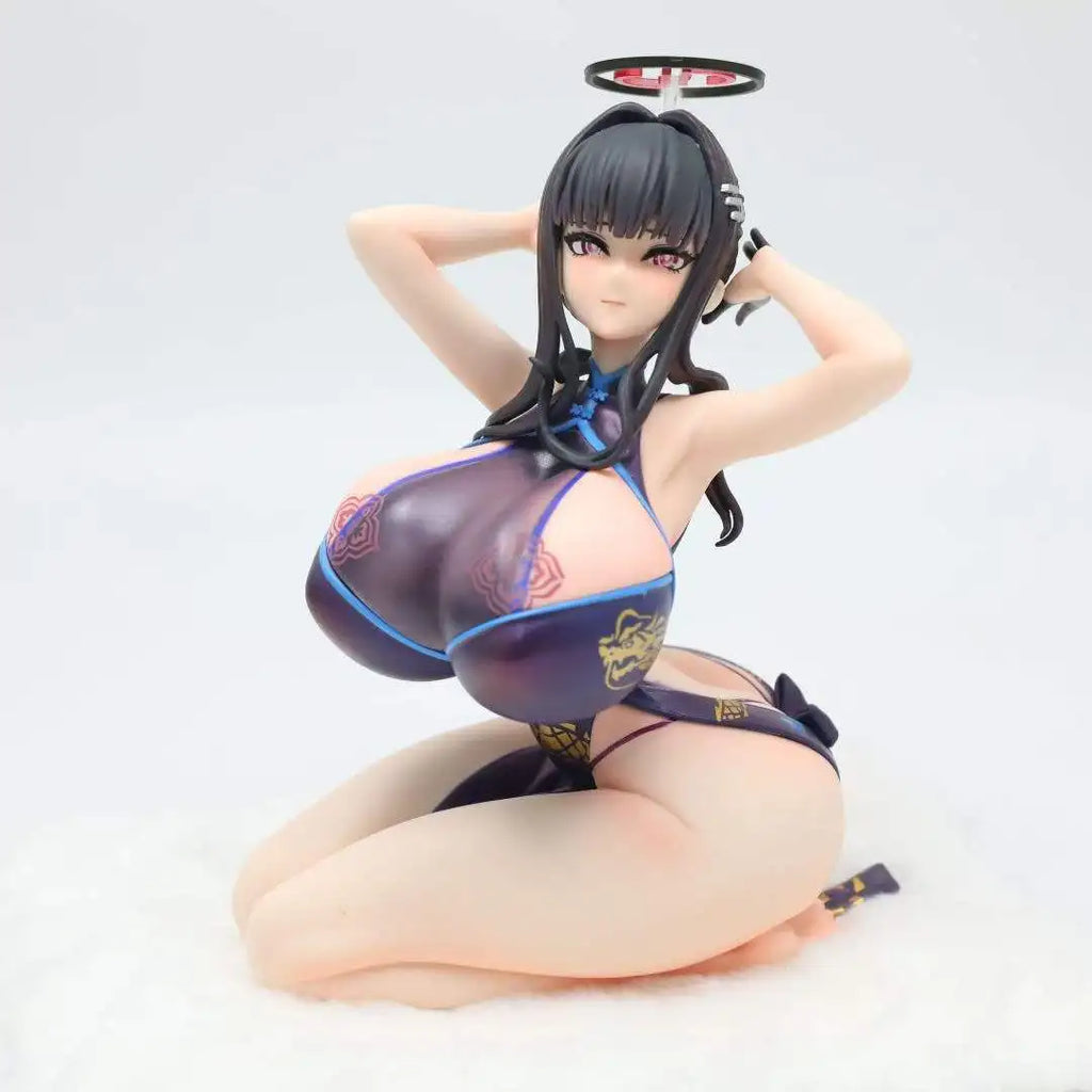 Blue Archive 17cm Tsukatsuki Rio Figure Anime Game Periphery Sexy Cheongsam Beautiful Girl PVC Statue Desktop Model Ornaments
