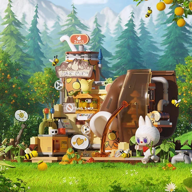 POPMART LABUBU THE MONSTERS Secret Forest Base Series of Building Blocks Blind Box Guess Bag Toys Doll Cute Anime Figure Gift