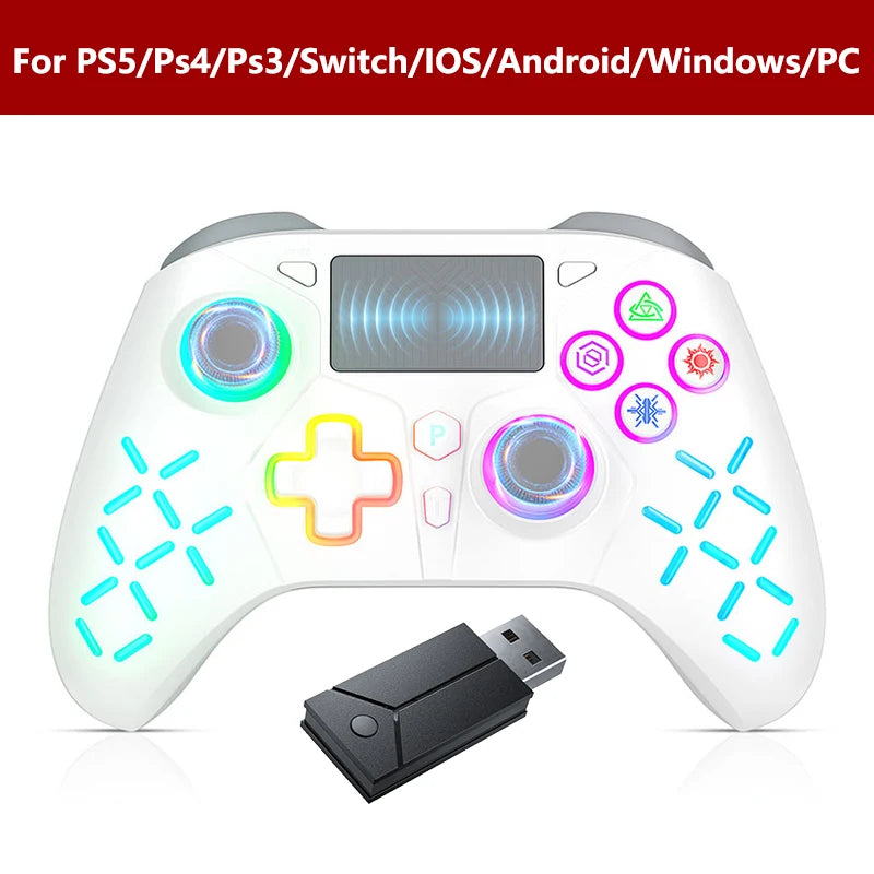 Wireless Controller For P5 With Dual Motor Sensor Touchpad Jack/Turbo/6-Axis Sensor Function, Compatible Ps3/Ps4/Pro/Slim/Ps5/Pc