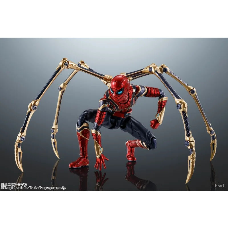 Bandai Original S.H.Figuarts Spider-Man：No Way Home Iron Spider Action Figure Toys for Boys Girls Gift Collectible Ornaments