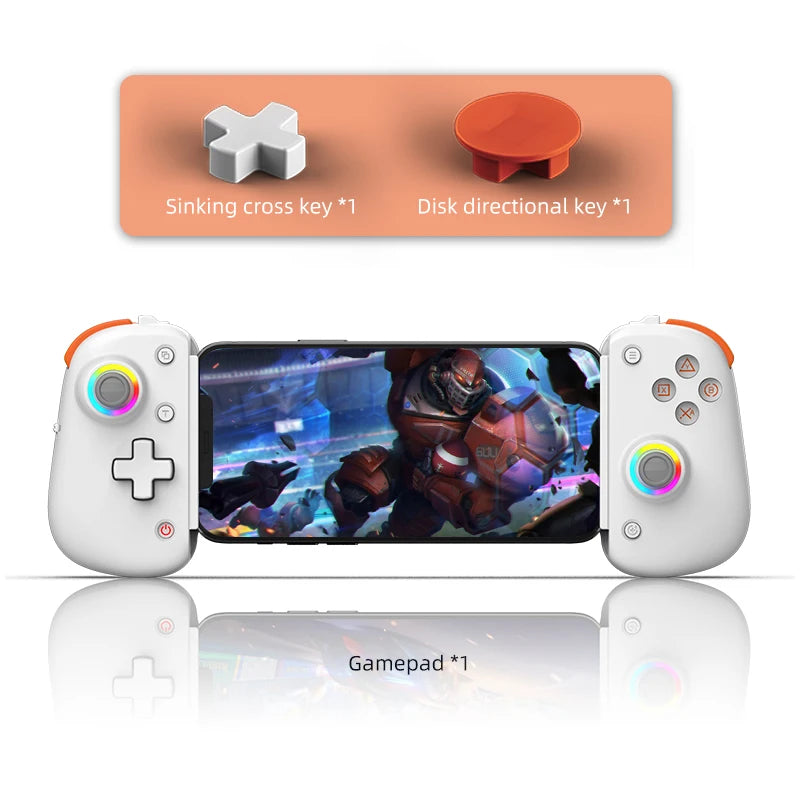 D8Pro Tablet RGB Gaming Controller FPS Mobile Gamepad For Android IOS PS4 Switch PC Hall Trigger Joystick with M1M2/Turbo/6-Axis