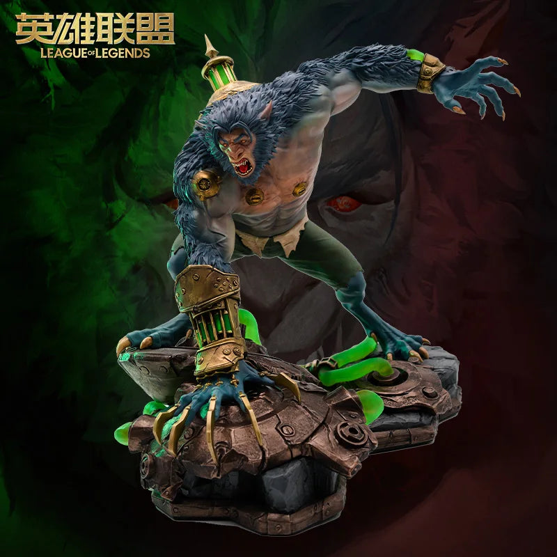 30.8Cm Resin 1/7 Lol League of Legends Arcane Season Warwick Wolf Man Action Figure Model Statue Garage Kit Toys Gift