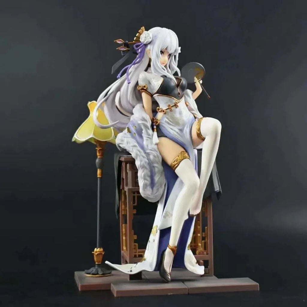 Anime Figure Rem Ram Emilya Cuter Case Model Q Version Collectible Static PVC Model from Zero Begining in Another World Life