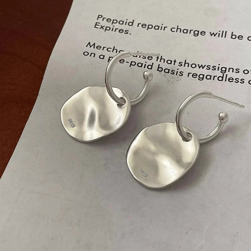 VENTFILLE 925 Sterling Silver Chunky Hoop Earrings for Women Geometric Circle Punk Ear Jewelry Party Gifts 2023 New Dropshipping