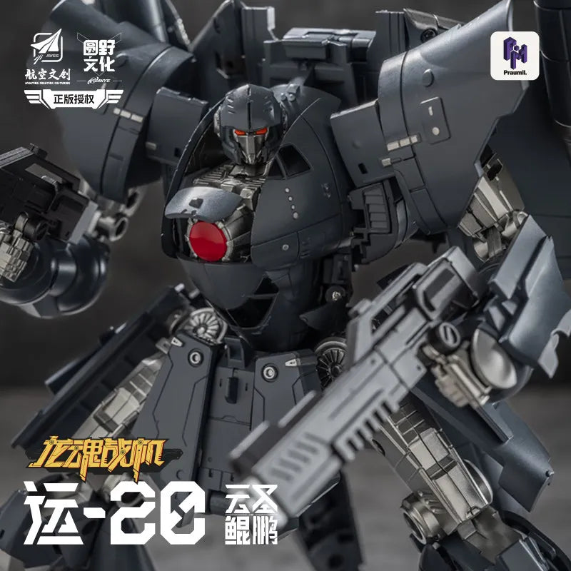 YuanYe Aviation Y-20 Y20 Action Figures Transport Aircraft Model Mecha Dragon Alloy Transformation Toys Model Collectible Gifts