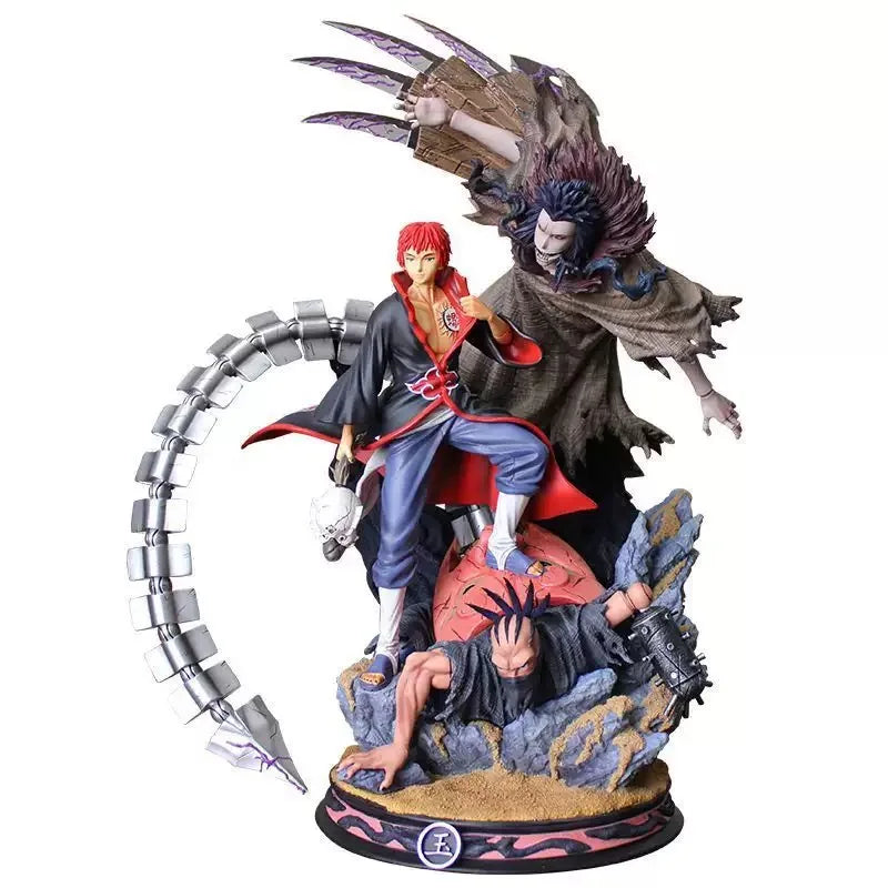 42-44cm Naruto CS Akatsuki Kakuzu and Sasori GK Diorama Statue Epic Large Anime Scene Model Box Collection Gift for Adult Fans