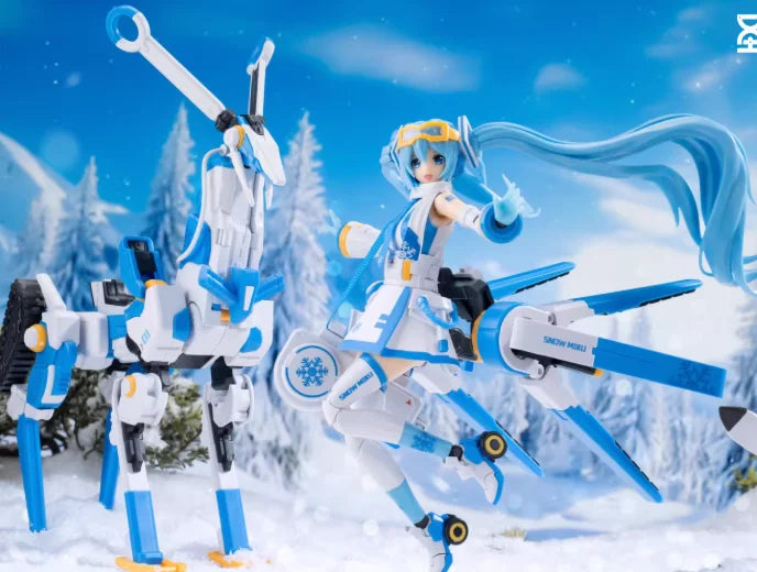 2026 New Hatsune Miku Snow Miku Echoing Frost Limited Edition Reindeer Snowmobile Assembly Model With Cloak Anime Figure Toy