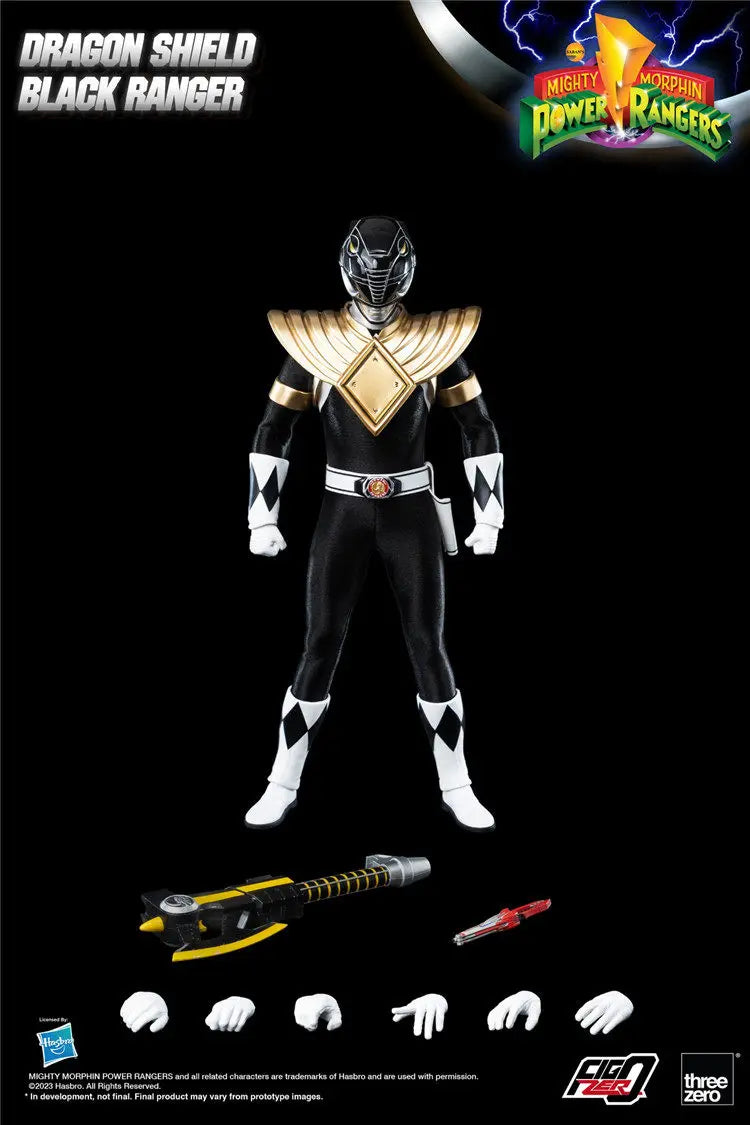 In Stock Threezero 3A DRAGON SHIELD BLACK RANGER Movable Model Toys Kyoryu Sentai Zyuranger Zack Mammuthus