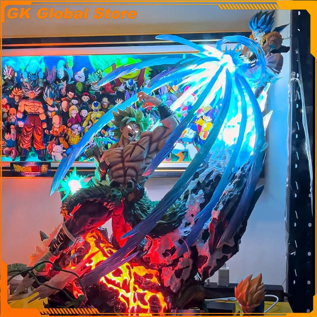 52cm New Dragon Ball Anime Figure Broli VS Gogeta Peripheral Resin Model Scene Statue Collect Decoration Ornaments Gifts Toys