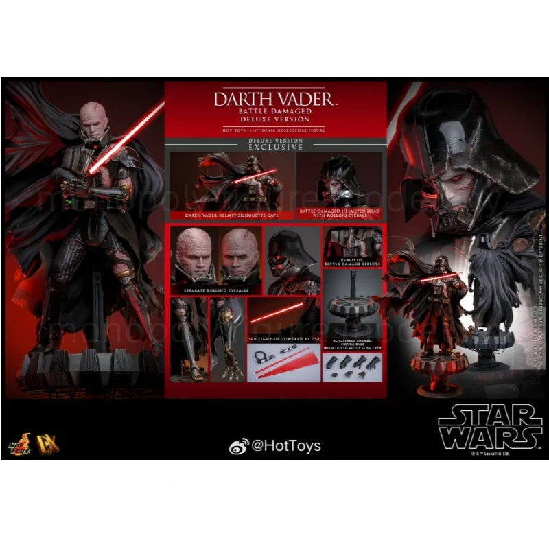 HotToys HT 1/6 Star Wars Darth Vader Black Knight Battle Damage Edition DX45 in Stock