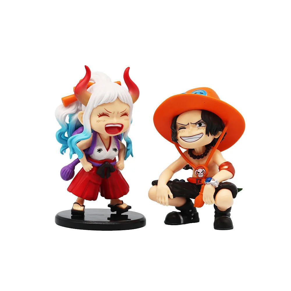 One Piece Anime Figure Doll Portgas D Ace Yamato Q Version Model Decor Peripheral Ornament Children Charm Birthday Gifts Toys