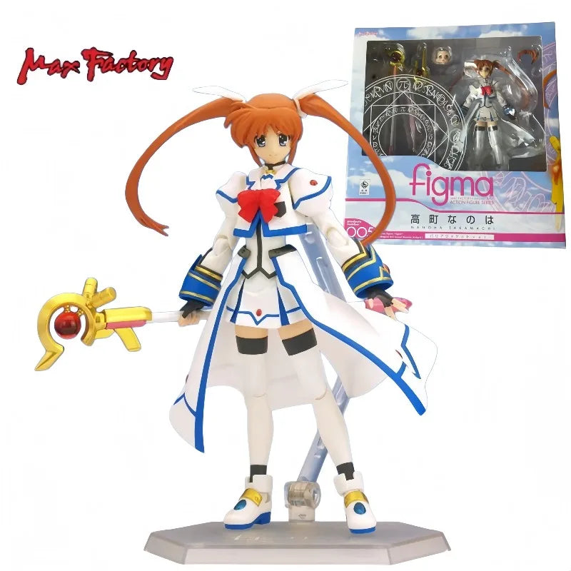 Fast Shipping Max Factory  Figma 005 Mahou Shoujo Lyrical Nanoha  Nanoha Takamachi  Collection Series Action Figure Toy gift