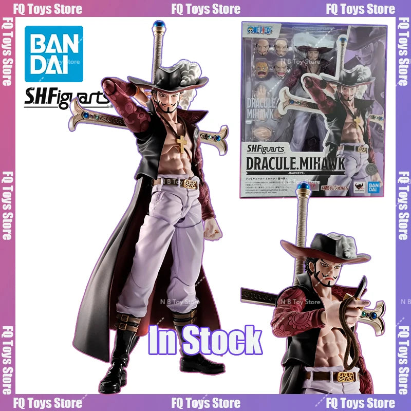 In Stock Bandai One Piece S.H.Figuarts Jerakil Mihawk -Hawkeye -Anime Character Model Toy Collection Gift