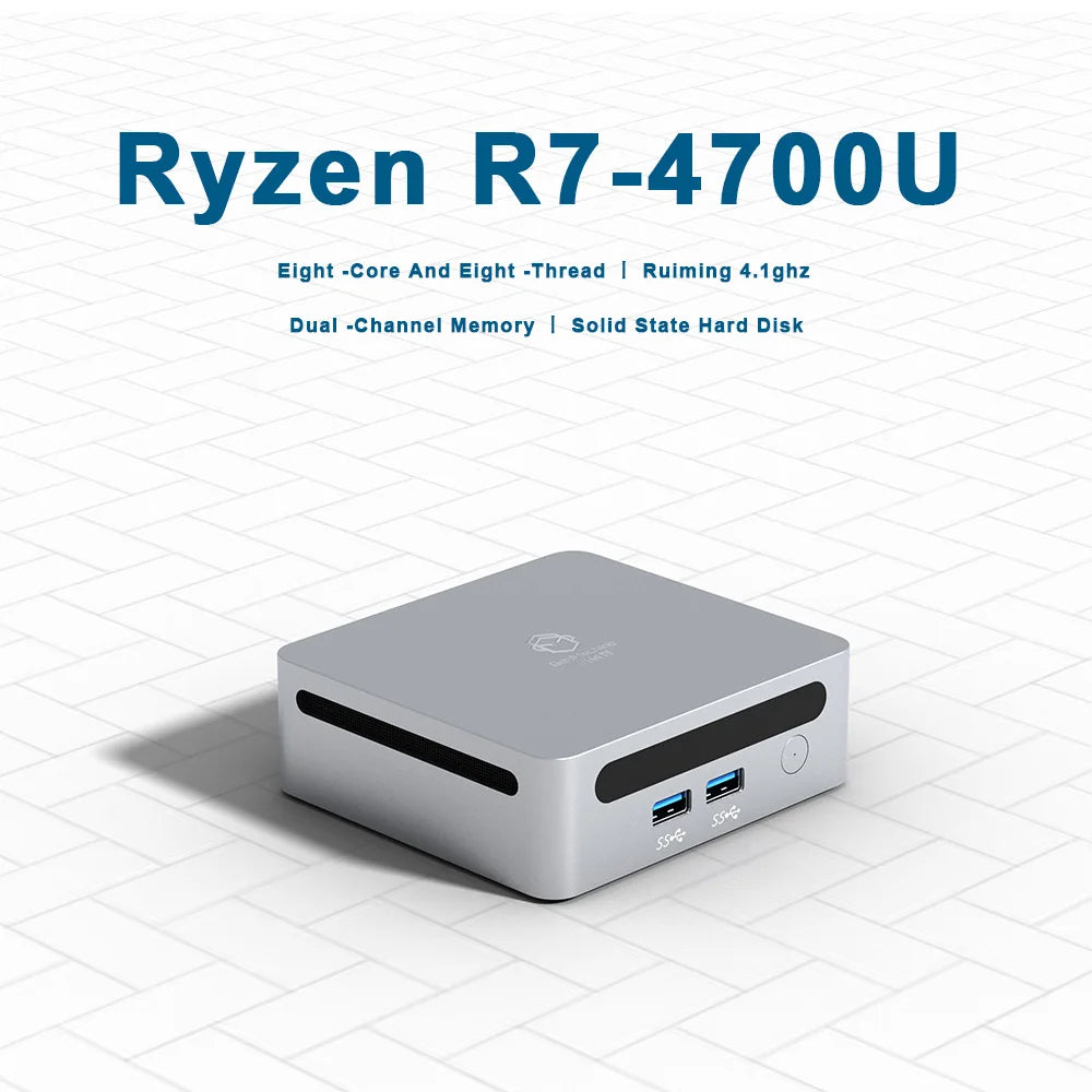 GenMachine Mini PC AMD Ryzen5 4700U Ryzen7 4800H 4700U 4800U  Windows 11 Ryzen DDR4 64GB WiFi6 gaming pc Diy Gaming Computer