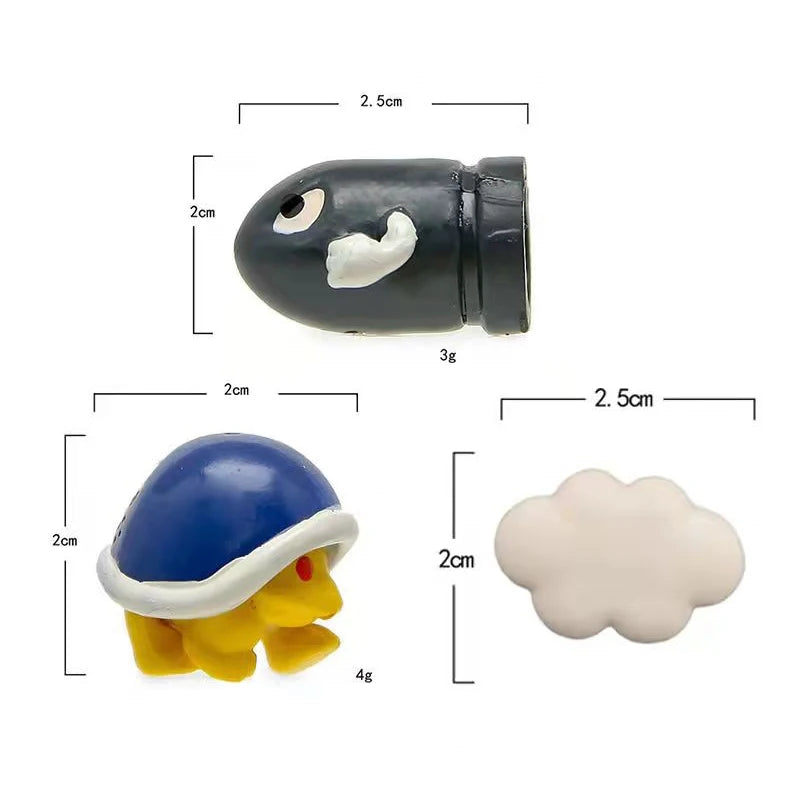Super Ma Bros DIY Fridge Scene 3D Magnets Refrigerator Decoration Bullet Mushroom Turtle Wall Sticker Set Home Collection Gift