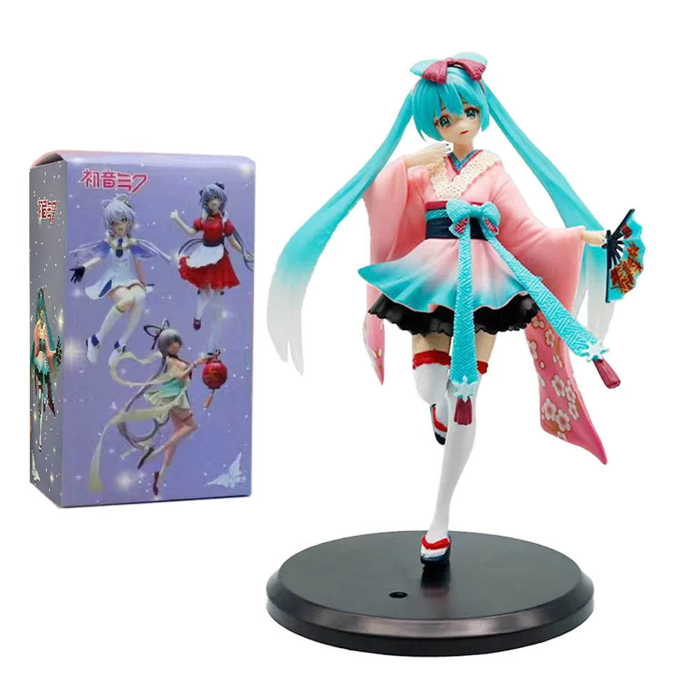 FuRyu TENITOL Tokyo Series Hatsune Miku Kimono Action Figure - Cute Anime Desktop Model Collection Toy Gift