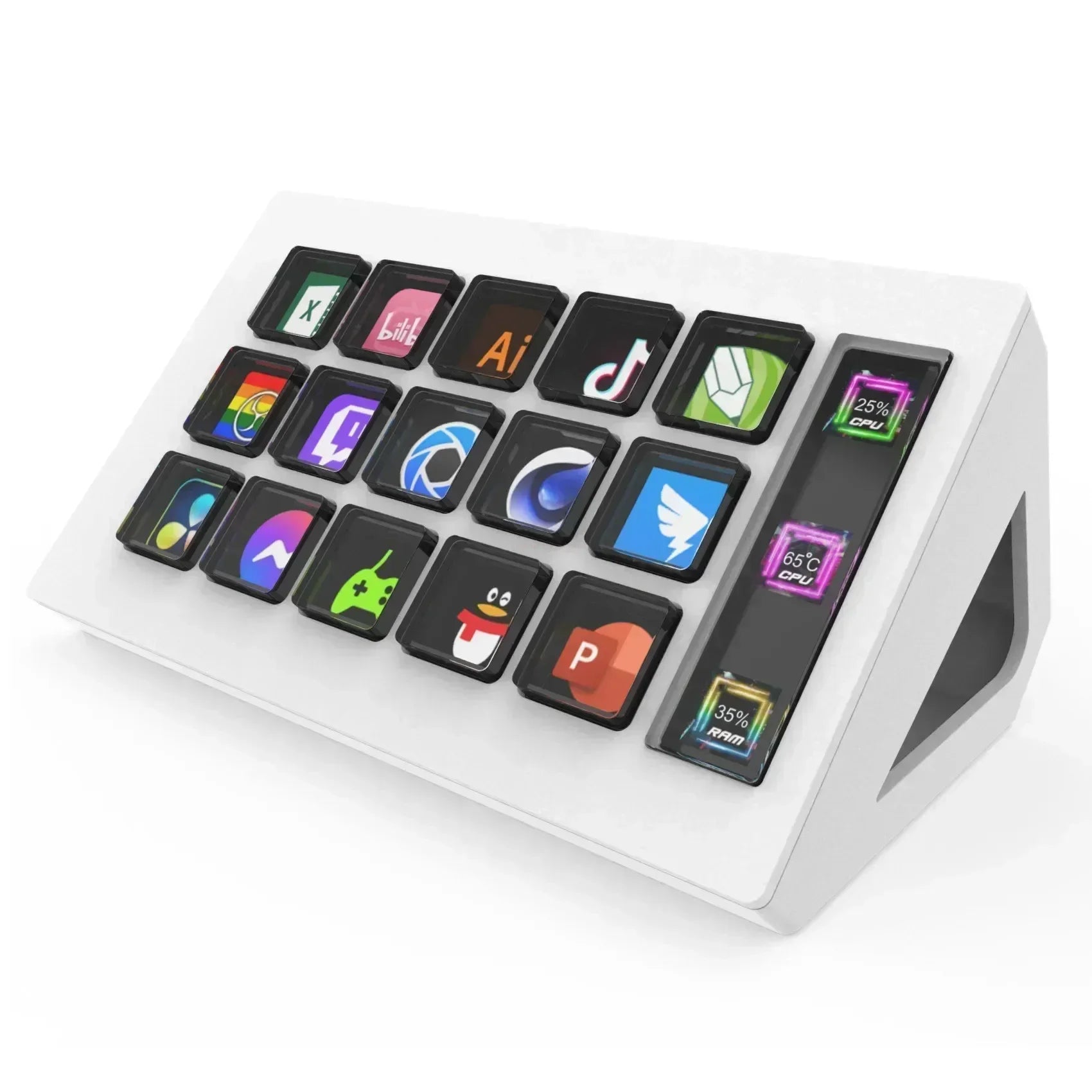 Visual Stream Deck Keyboard LCD Button 15 Keys Live Content Creation Controller for Windows MacOS Android iOS Smart Accessories
