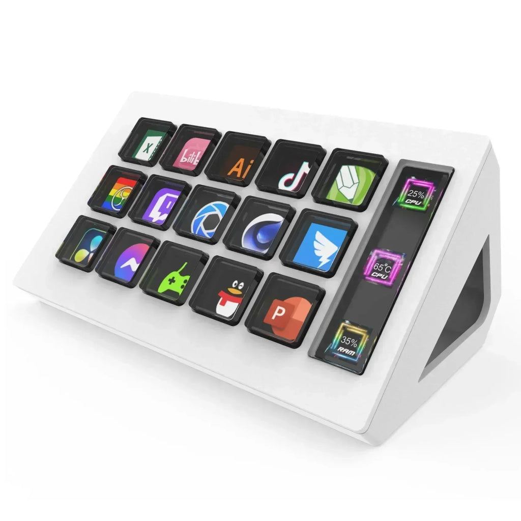 Visual Stream Deck Keyboard LCD Button 15 Keys Live Content Creation Controller for Windows MacOS Android iOS Smart Accessories