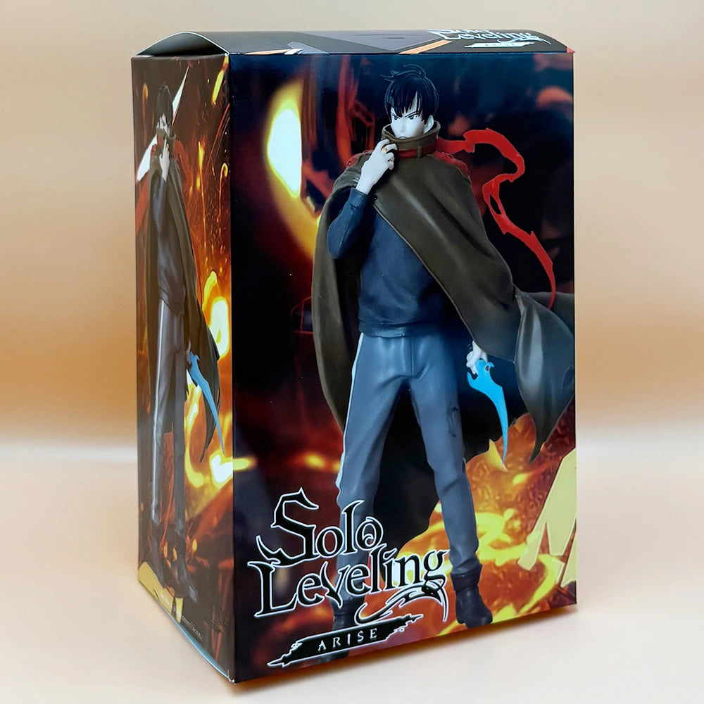 Solo Leveling Sung Jin woo Cloak Anime Figure 21CM Collectible Model Doll Toys Gifts