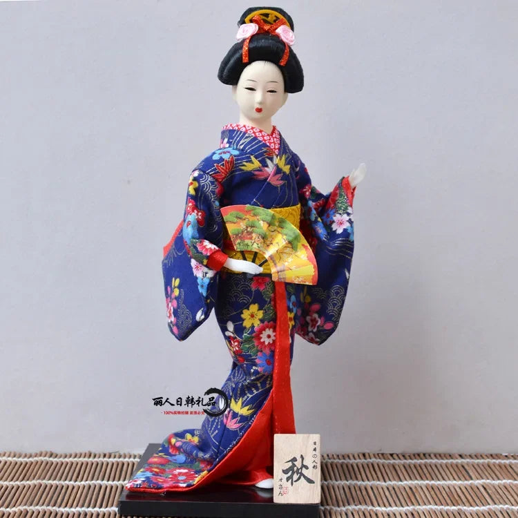 12inch Japanese Geisha Doll Statuette Sitting Figurine Japanese Kimono Kokeshi Kabuki Geisha Handicraft Ornament Birthday Gift