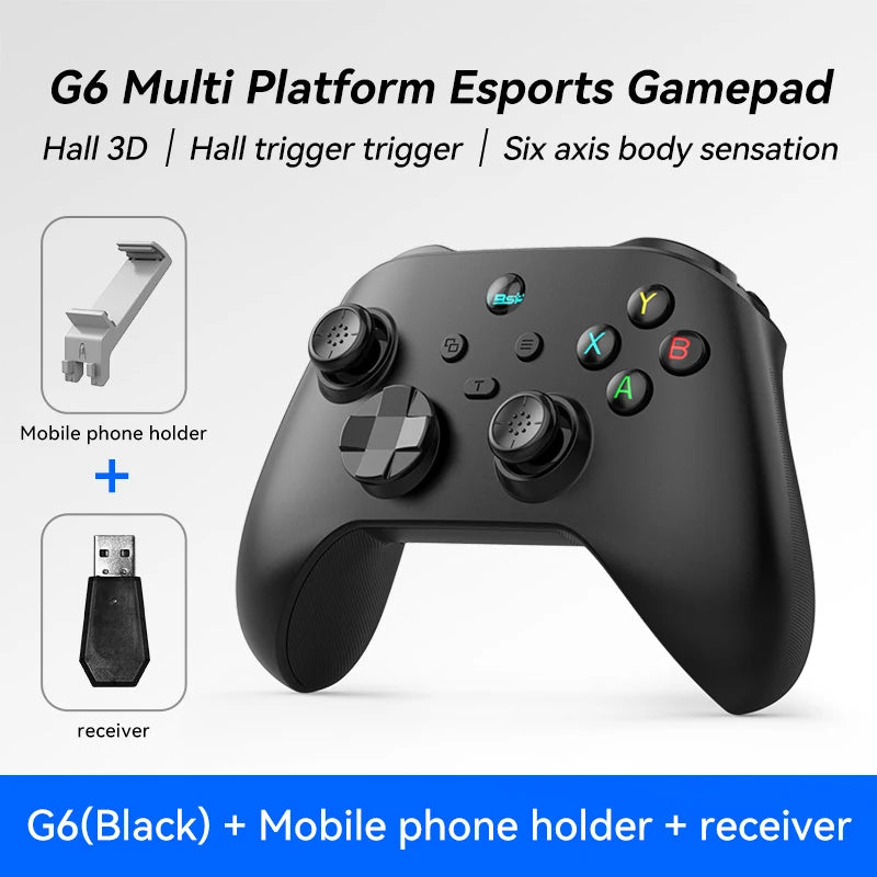 G6 wireless Bluetooth mobile game controller with Hall trigger and Hall joystick supporting switch/pc