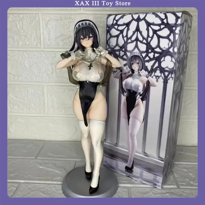 Hot 28cm Prayer Nun Anime Pvcaction Figure Model Toy Beautiful Girl Figurine Gk Desktop Decorative Ornaments For Boys Gift