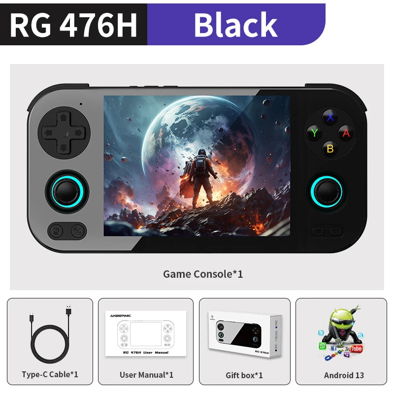 ANBERNIC RG 476H Handheld Game Console 4.7" LTPS  In-Cell Borderless full Screen Android RG476H Video Games Player 1080p-DP Out