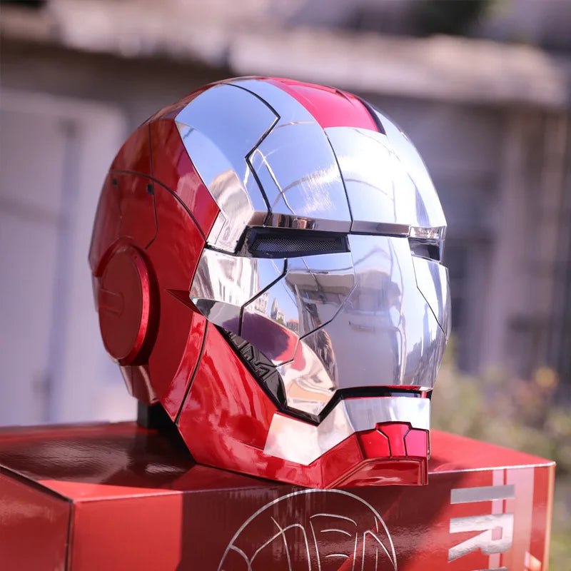 Iron Man Helmet Mk5 Електрическа маска за носене с гласово активиране 1:1 Автоматично отваряне и затваряне Модел Фигурка Играчка за възрастни Подарък