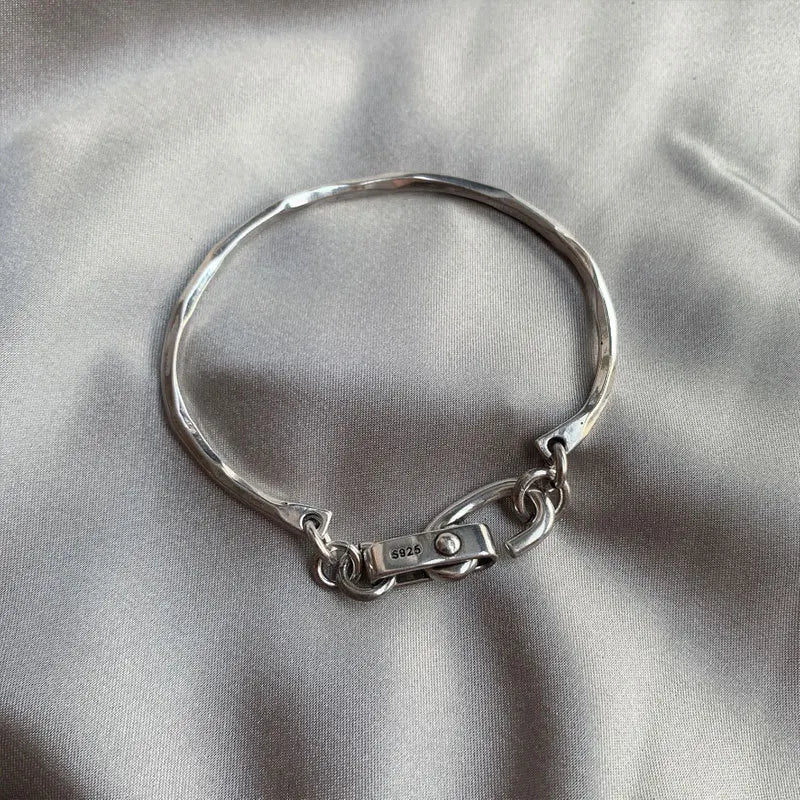 925 Sterling Silber Armband Armreif Vintage Offenes Schloss Geometrische Punk Für Frau Mädchen Mode Schmuck Geschenk Dropship Großhandel