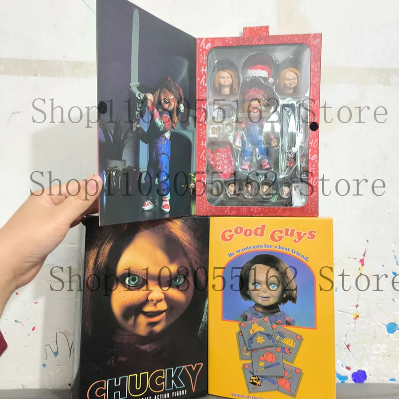 NECA Good Guys Christmas Chucky Doll Child's Play Bride Of Chucky Ultimate Chucky Gets Lucky Action Figure Model Toys Doll Gift