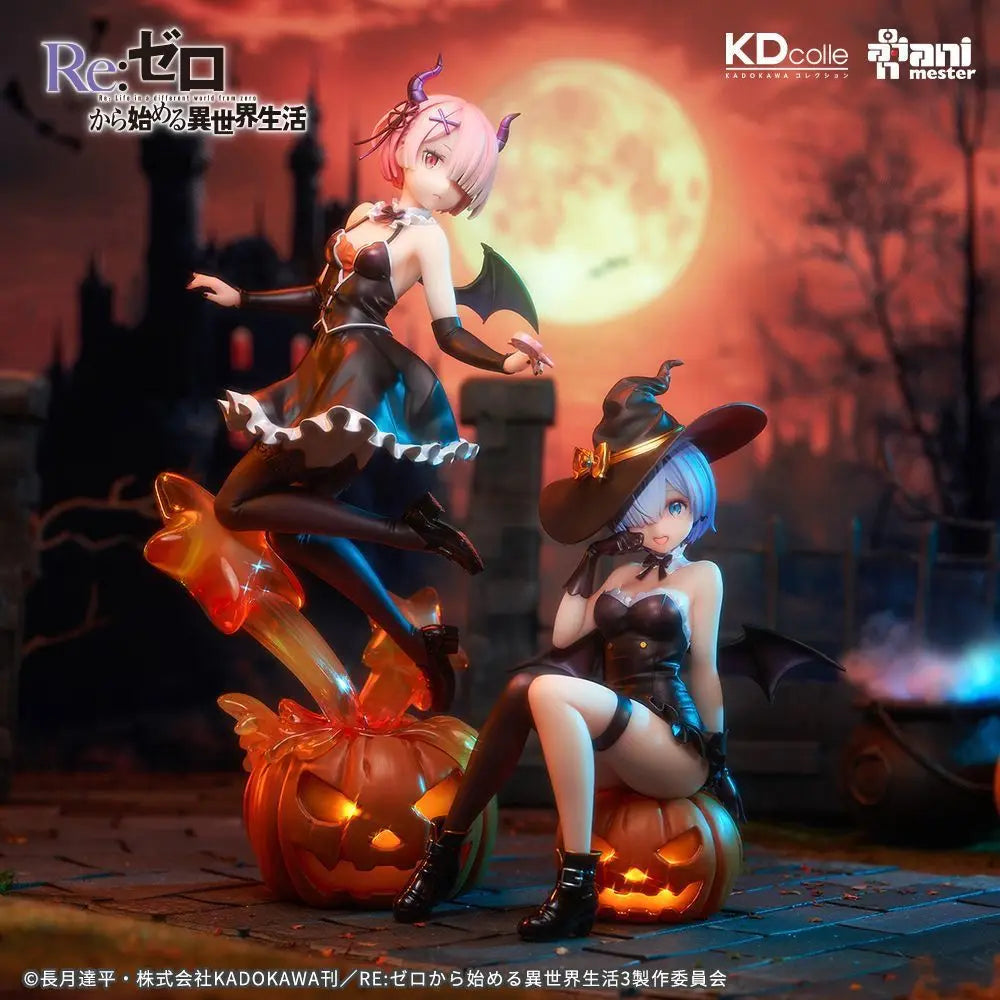 New Re:Zero -Starting Life In Another World Ram & Rem Phantom Night Magician Gk Model Collection Doll Desk Decora Halloween Gift