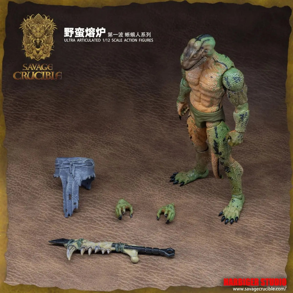2024 New Sale 1/12  Pvc Savage Crucible Lizard Man Anime  Series Action Figures Models Desktop Decoration Gift For Boys
