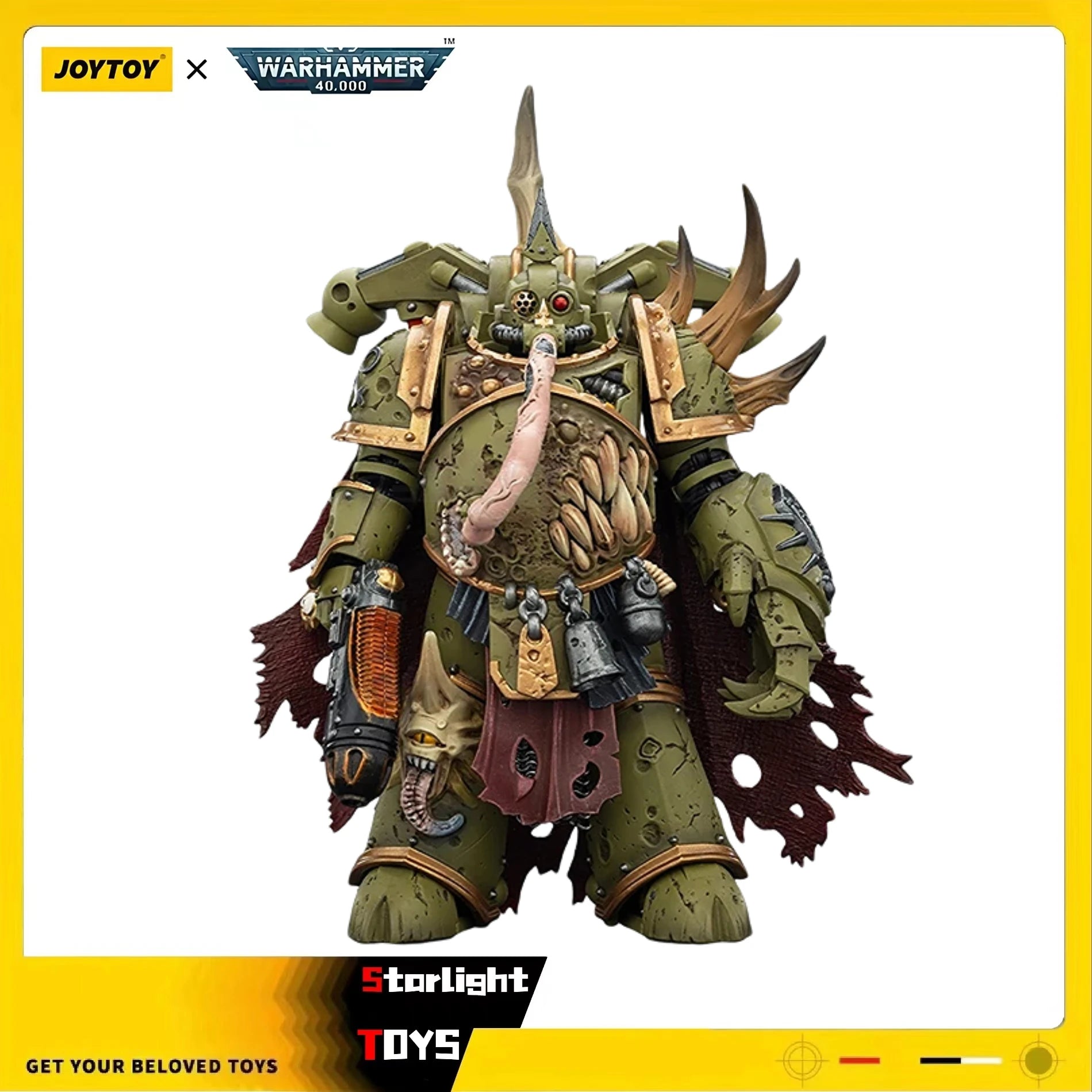 【Pre-sale】JOYTOY Warhammer 40K 1/18 Animation Figure Death Guard Plague Marine Champion with Plasma Pistol and Power Fist