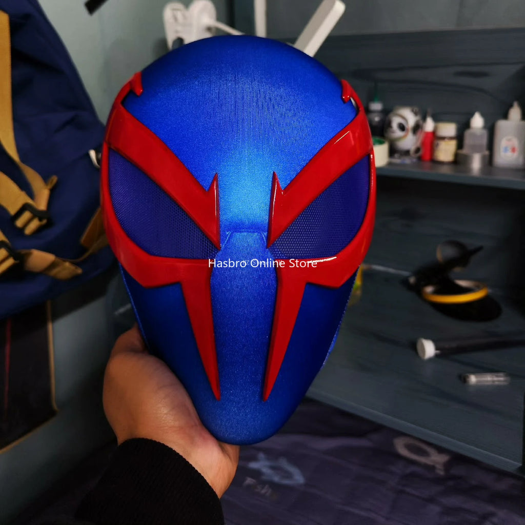 mar-vel 2099 Spiderman Mask with 2 Pairs Magnetic Eyes (Regular Eyes and Angry Eyes) 1:1 3D Handmade Halloween Cosplay Masks