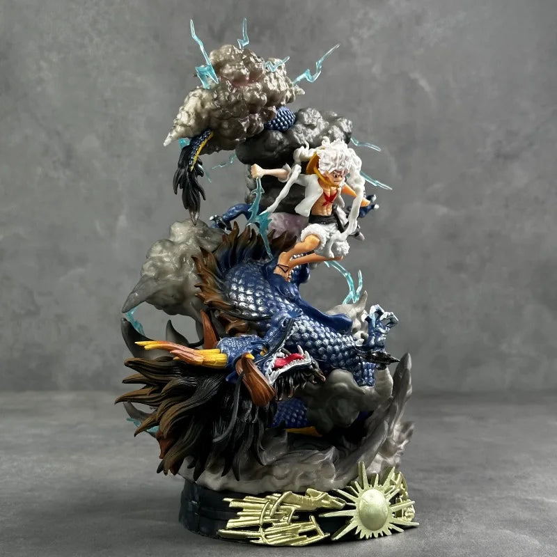 One Piece Handgefertigte Nica Luffy Vs Kaiduo 22 cm Statue Modell Anime Peripherie Anime Modell Ordentliche Spieltischdekoration Geschenkspielzeug