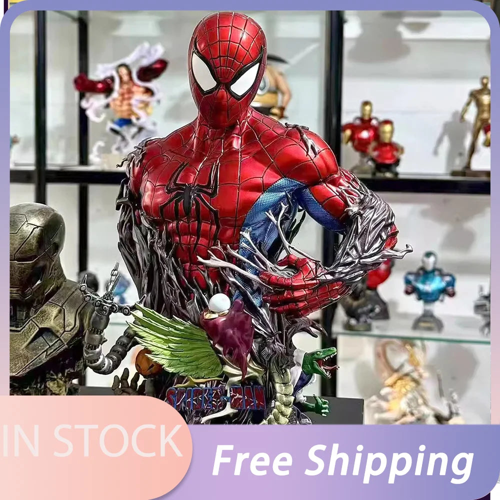 30cm Spider Man Figurine Bust Large Desktop Ornament Spiderman Models Toys Collect Xmas Festival Gift Spiderman Heroes Break Fre