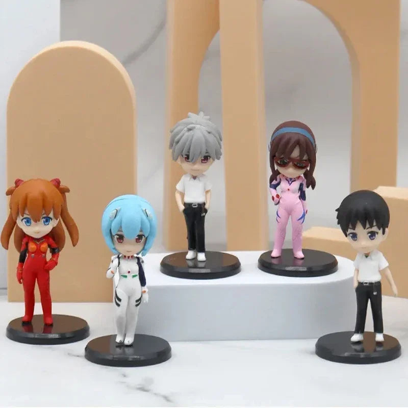 5pcs Anime EVA Ayanami Rei Action Figures NEON GENESIS EVANGELION Asuka Langley Soryu Makinami Figure PVC Ornaments Model Toys