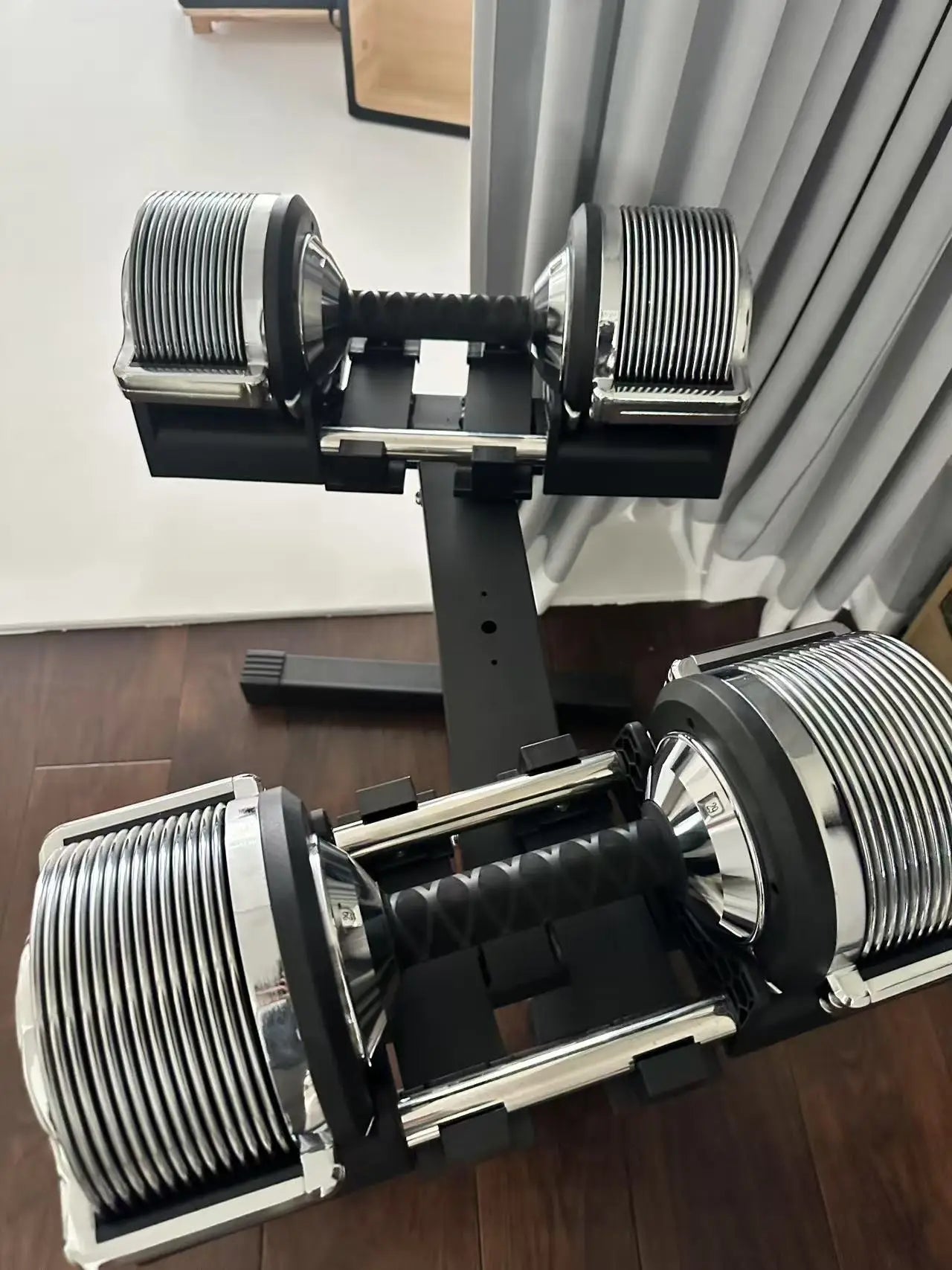 Verstellbare, umwandelbare Hanteln fürs Fitnessstudio, 15–50 kg, universelle Langhantel aus verchromtem Stahl, hochwertiges galvanisiertes Hantelset zum Verkauf