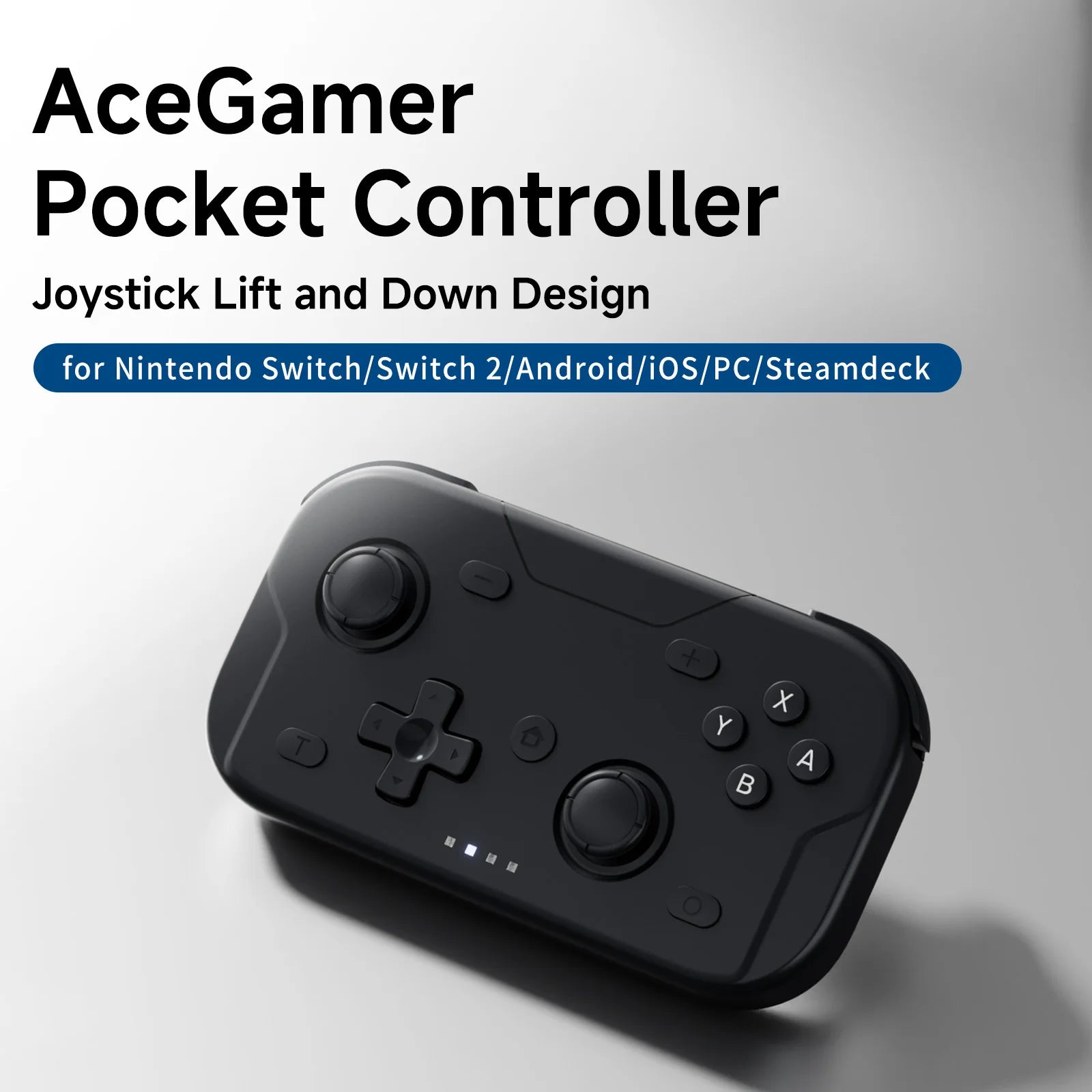 AceGamer Kabelloser Taschen-Controller für Switch/Switch2/Android/iOS/PC/Steamdeck Bluetooth-Gamepad mit 6-Achsen-Gyroskop-Joystick