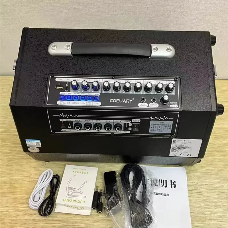 100W High Power Portable Caixa De Som Bluetooth Speaker Electric Guitar Amplifier Outdoor Playing And Singing Bass Subwoofer AUX