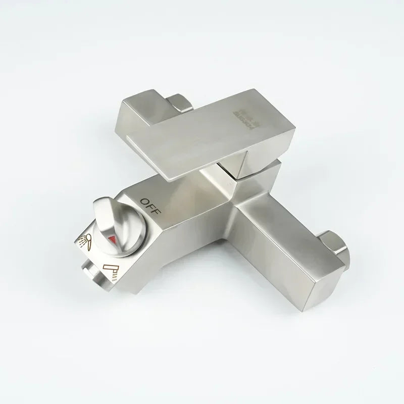 304 stainless steel square shower three-way valve, hot and cold bathroom bathtub, concealed shower faucet