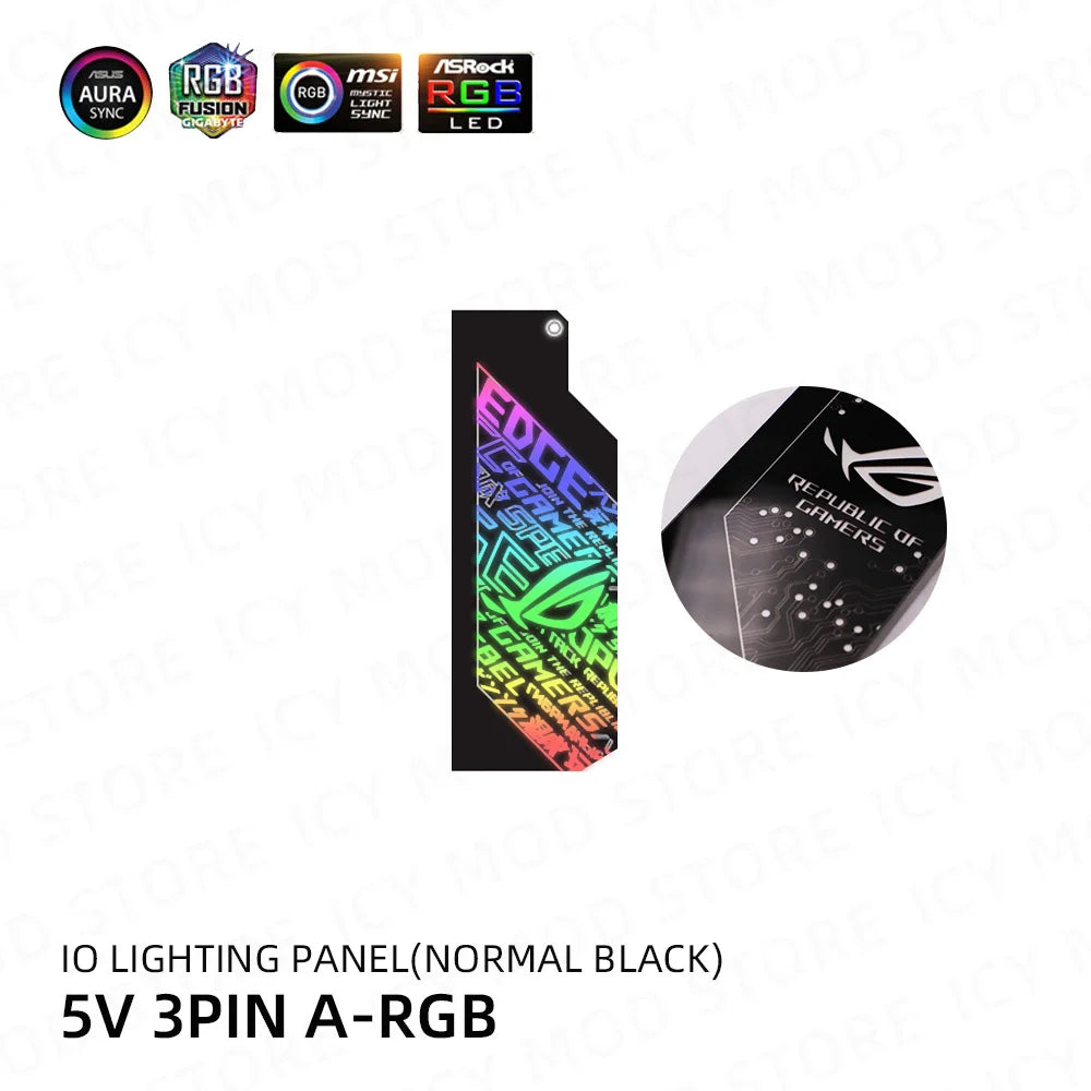 DIY Motherboard IO Decoration Cover RGB Lighting Panel Chassis MOD ARGB MOBO I/O Customize Mainboard Cover AURA SYNC PC Case