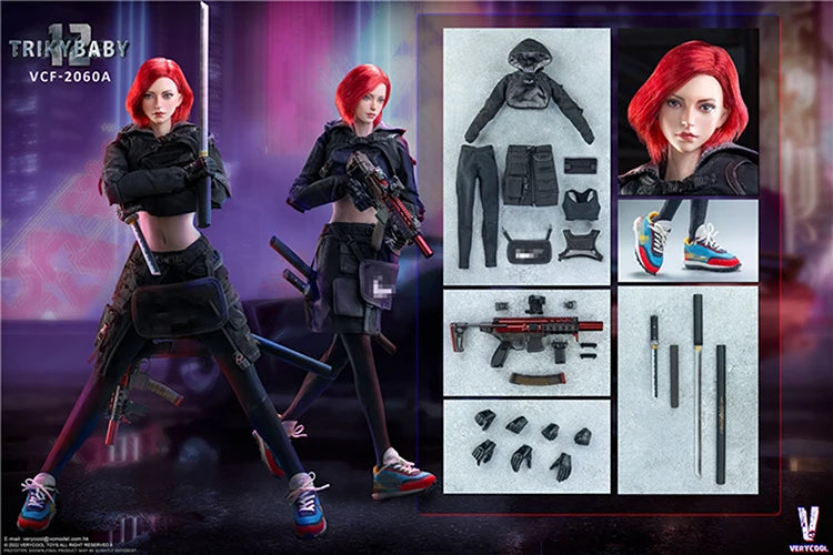 Verycool Vcf-2060 1/6 Women Soldier Punk Trickybaby Handsome Battle Beauty Girl Combat Suit Version 12" Action Figure Model
